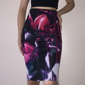 Patterned Pencil Skirt